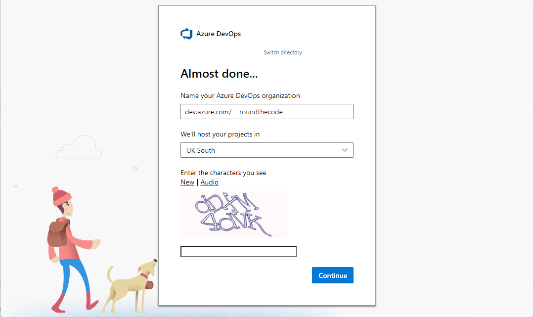 Setting up an organization in Azure DevOps