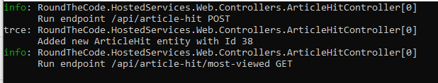 Logging to console in .NET Core